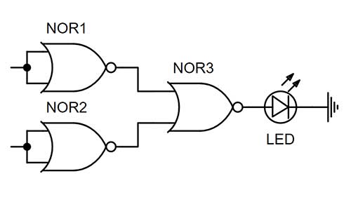 and gate built with nor gates