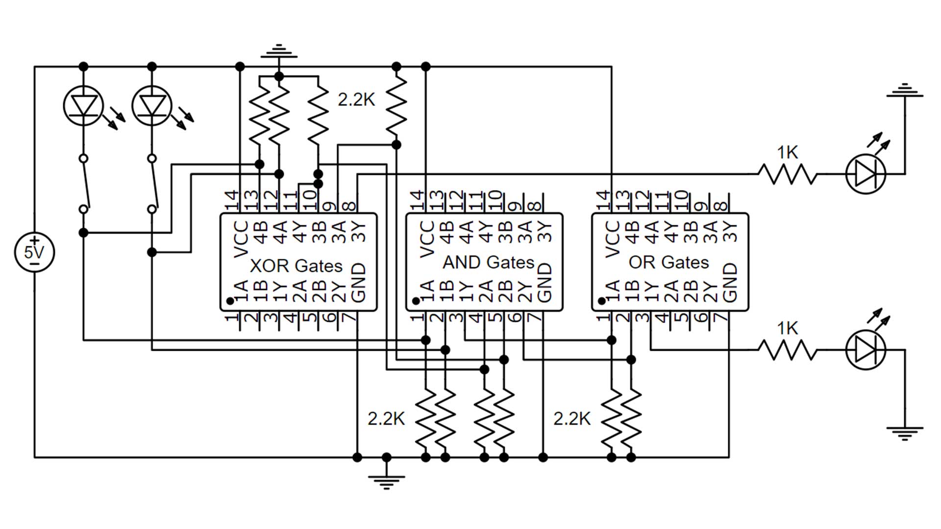 full adder built with integrated circuits