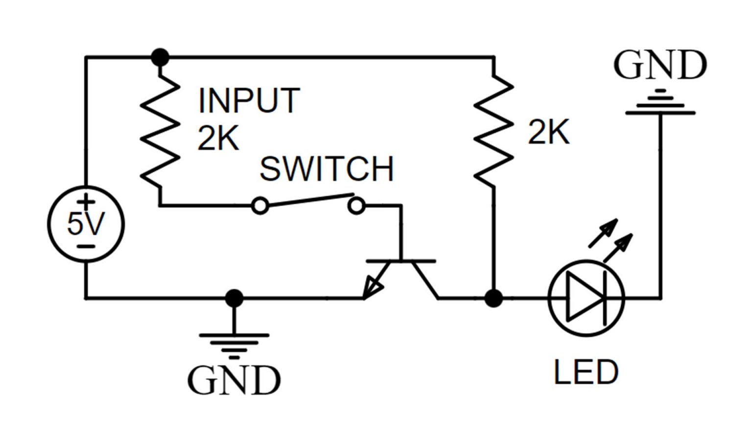 Inverter or NOT Logic Gate Simple Example