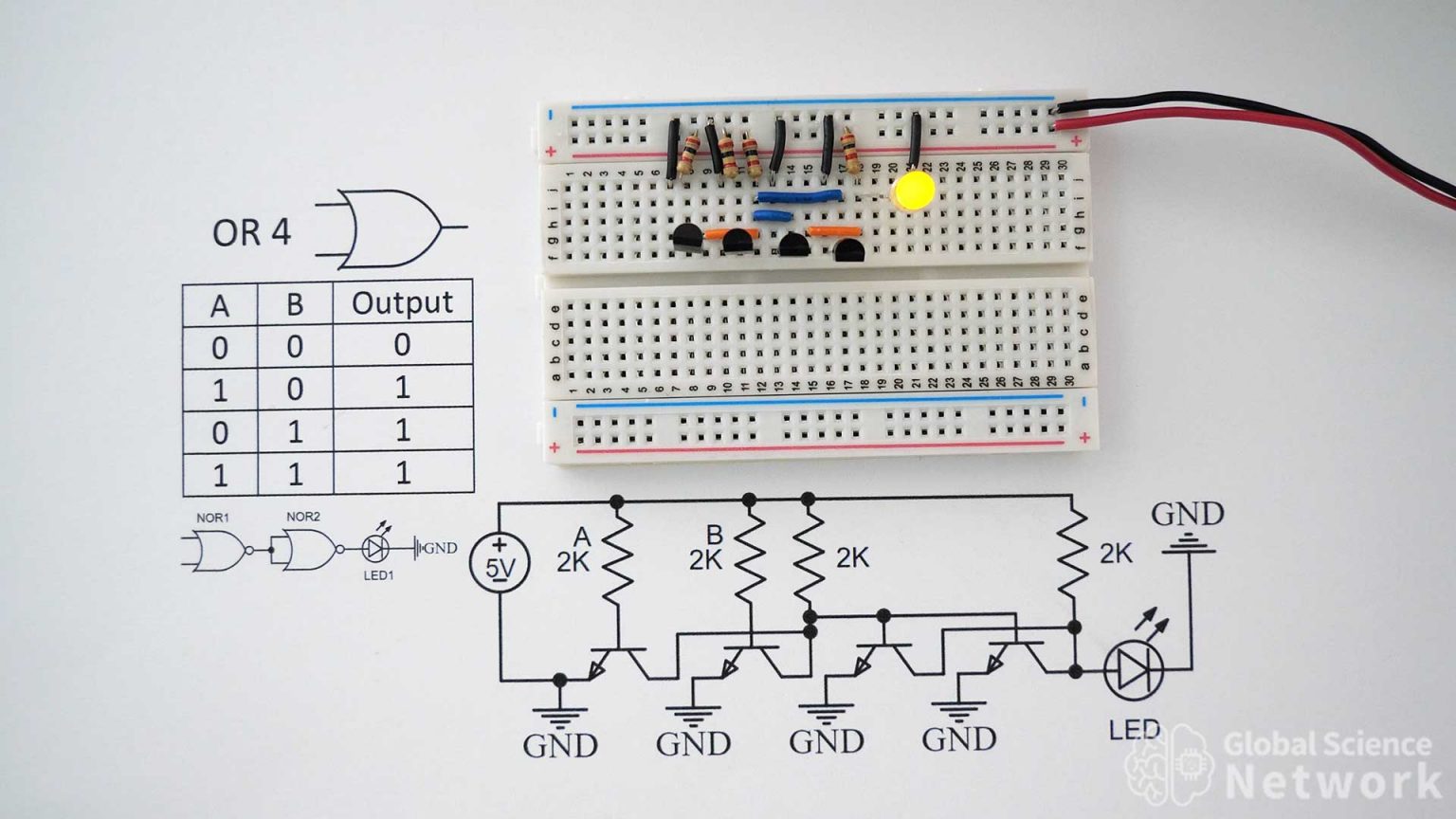OR Gate | Examples Built Using Individual Transistors