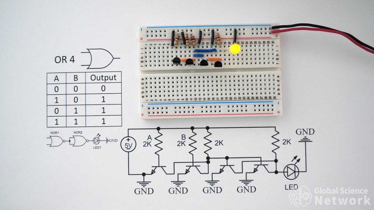 OR Gate Examples Built Using Individual Transistors
