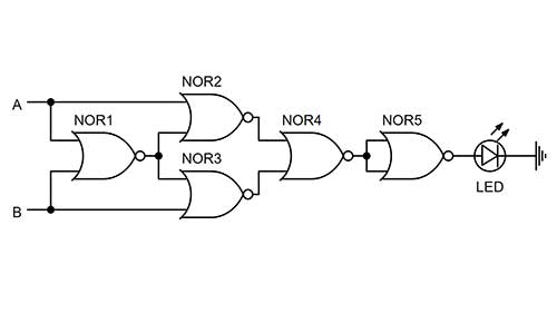 xor gate built with nor gates