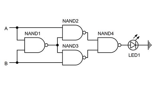 xor gate made with nand gates