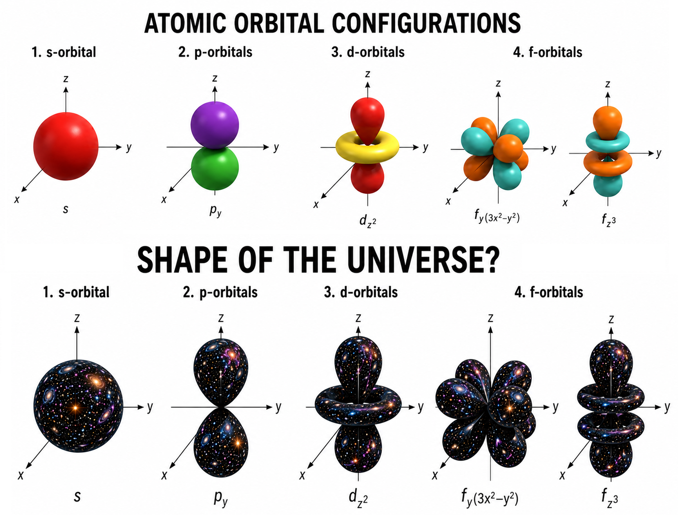 atomic orbitals shape of universe