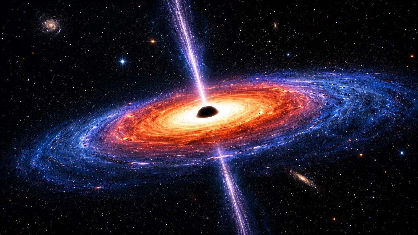 black hole emitting jet