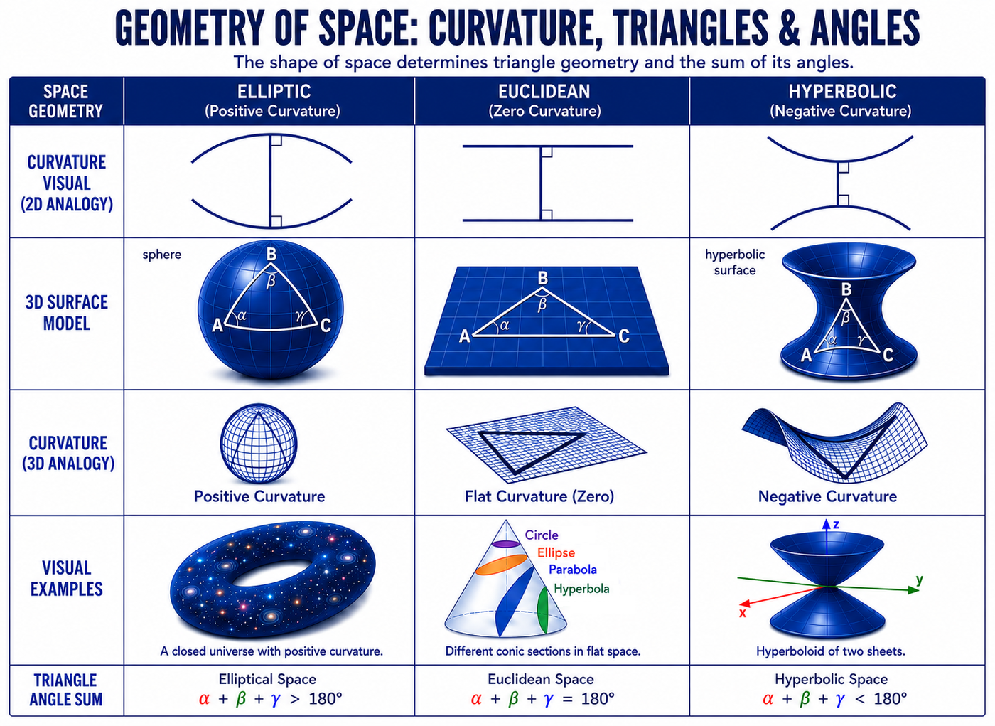 curvature triangles angles