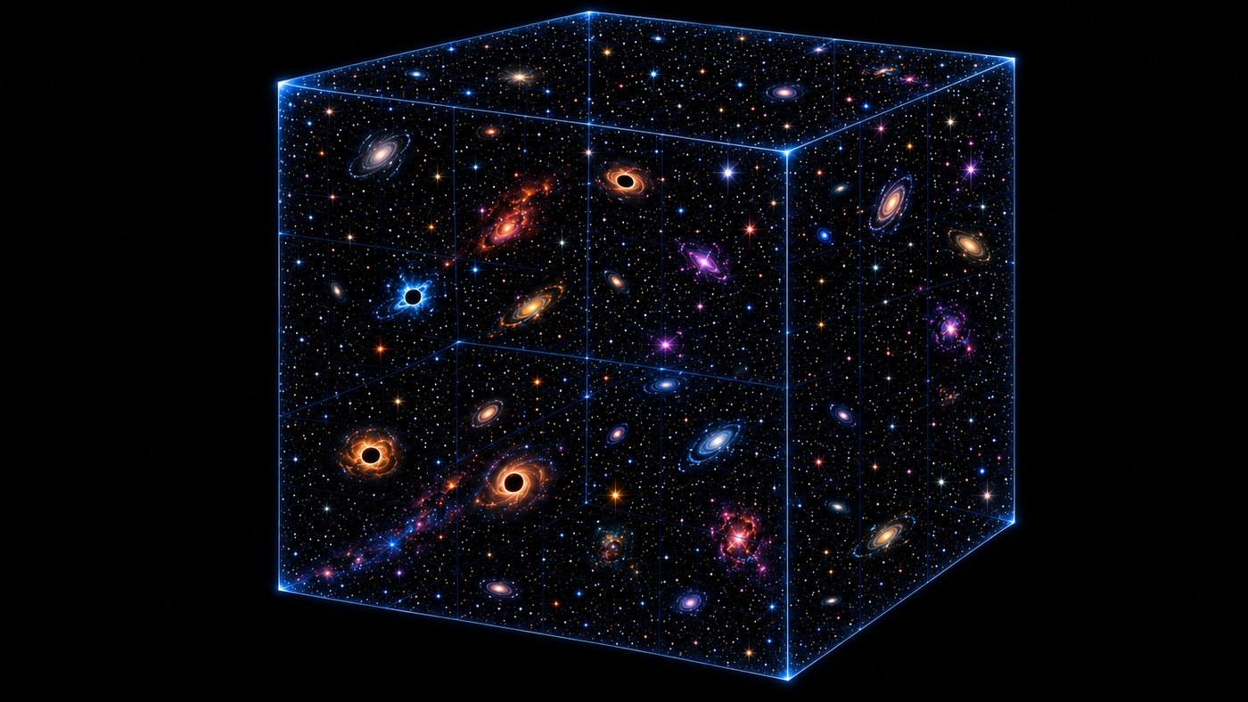 expanding cube of space