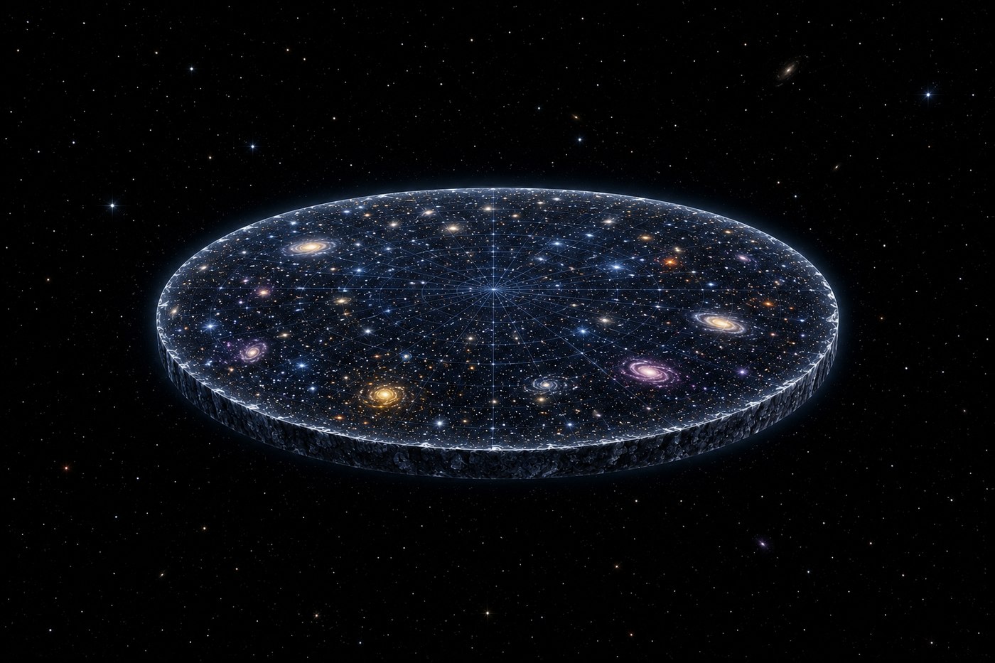 flat universe misconception disk